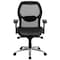 Flash Furniture Contemporary Chair Mid-Back Exec Leather Chair, Black, Adjustable Arms, 17-3/4" to 21" Height LF-W42-L-GG - alternate 7